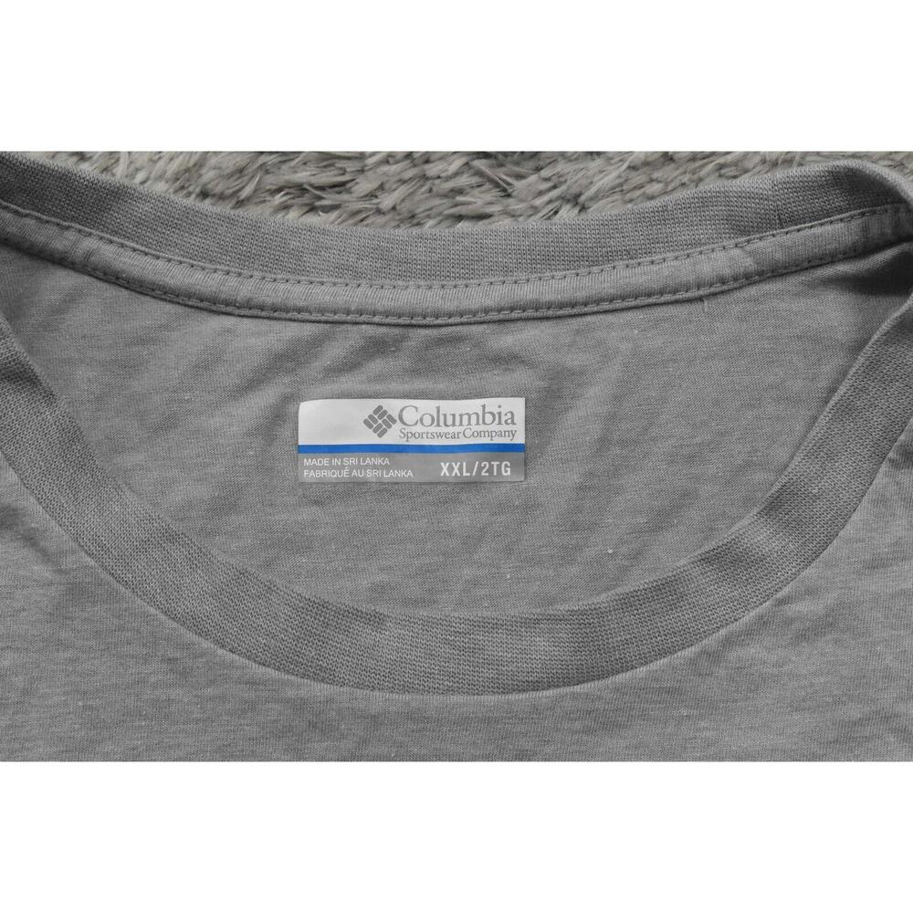 Columbia Men's XXL Gray Cotton T-Shirt Crew Neck Short Sleeve Solid - Picture 9 of 10